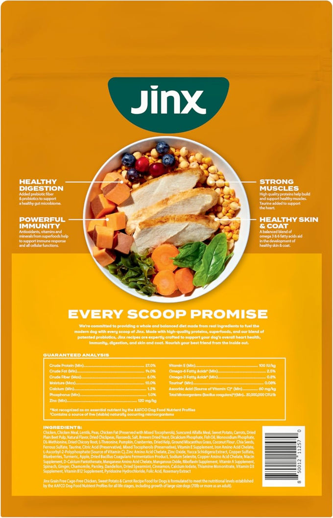 Jinx Premium Grain-Free Dry Dog Food - Real Chicken, Sweet Potato & Carrot