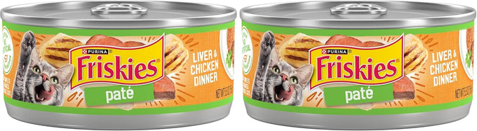 Purina Friskies Wet Cat Food Pate, Liver and Chicken Dinner - (Pack of 24) 5.5 oz. Cans