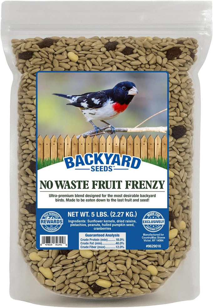 Backyard Seeds supreme wild bird food blend, 40 pounds, large bulk bag, USA made, high-energy formula