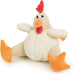 goDog Checkers Fat Rooster Squeaky Plush Dog Toy with Chew Guard Technology - White, Large Model, Soft and Durable Design