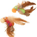 SmartyKat Instincts 2-Pack HappyNip Love Mates Feather Birds Plush Cat Toys Orange/Green