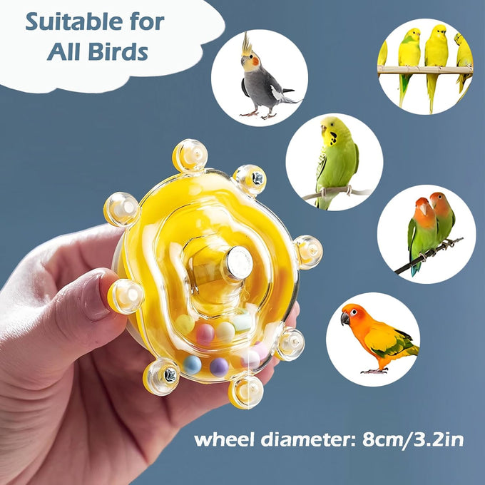 Parakeet Toys Colorful Spinner Rattle Bird Cage Enrichment Chewing Exercise for Parrots, 2pcs Random Color