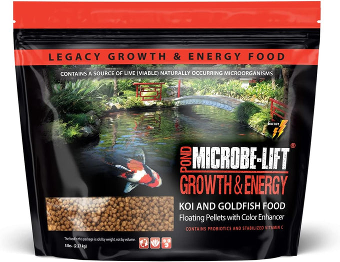 Microbe-Lift High Growth and Energy Fish Food Pellets for Ponds, Water Gardens, and Fountains, 5.25 lbs, Safe for Goldfish and Koi