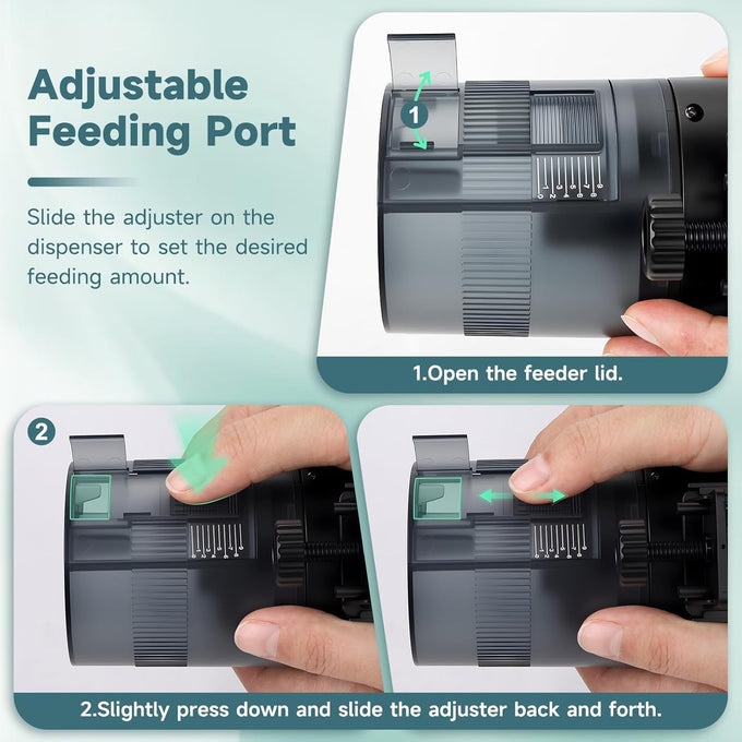 aqqa automatic fish feeder, 200ml large capacity, moisture-proof, lcd timer, battery operated, auto fish feeder for aquarium