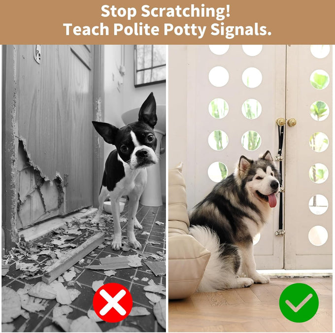 Luckyiren Upgraded Puppy Bells Dog Doorbells for Door Knob Training Go Outside Premium Quality 3 Snaps Adjustment