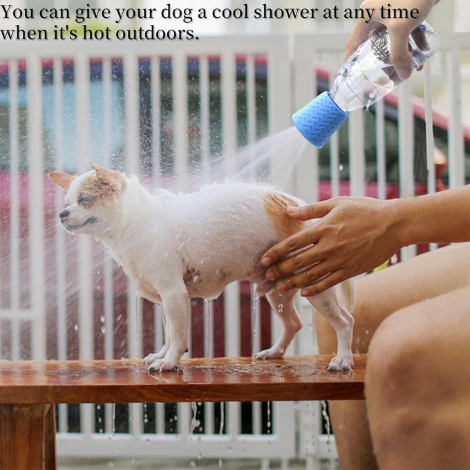 3 Piece Portable Orange Blue Green Silicone Outdoor Dog Shower for Bottles Attachment Accessory Camping Beach Hiking