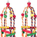 Multicolored wooden bird toys for medium and small birds, perfect for parakeet, parrot, conure, cockatiel, and budgies.