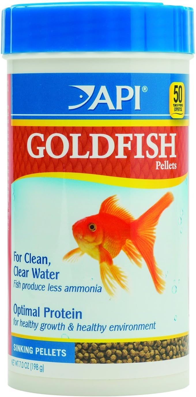 api goldfish pellets fish food 7-ounce container for healthy digestion and clear water