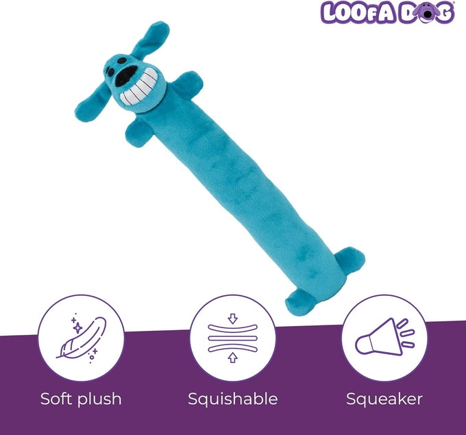 Multipet Original Loofa Dog Plush Toy, 12" extra soft plush squeaky toy for all dogs, random color surprise