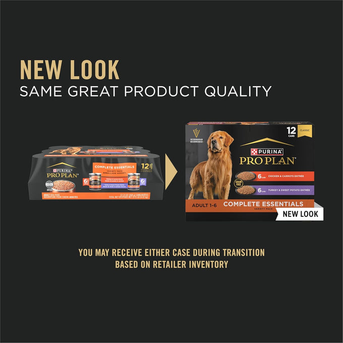 Purina Pro Plan Wet Dog Food, Grain-Free Variety Pack, 12x13oz