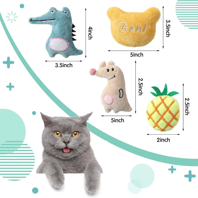 gejoy 20 pack catnip toys for indoor cats plush kitten chew toys catnip interactive safe