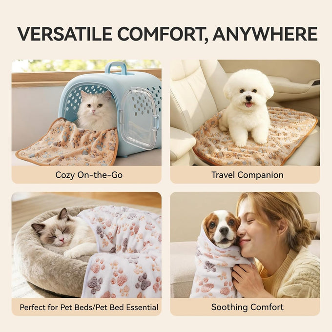 linenlux 1 pack 3 soft fleece dog blankets for puppy cat pet throw 23x16 inches coral velvet