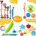aipper dog toys 25 pack for fun and teeth cleaning, puppy chew toys with squeak plush toys, squeaky toy balls, and tug of war ropes for small dogs