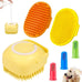 comotech 6pcs dog bath brush and toothbrush set | adjustable handle for short and long haired dogs and cats | blue