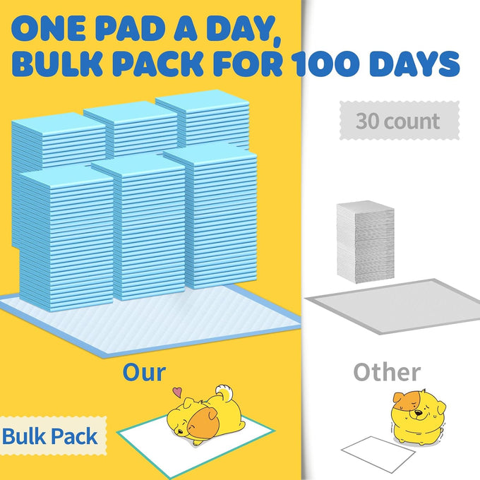 powools 100-pack x-large puppy pads for dogs potty training with leak-proof quick-dry design and 6-layer wee wee pads