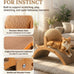wood cat arch scratching ball on stand with arched bridge and rotating sisal balls for big cats indoor use