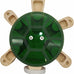 Wooden 5-Drawer Parrot Puzzle Feeder Toy with Acrylic Cover, Green, for Small Pets and Birds