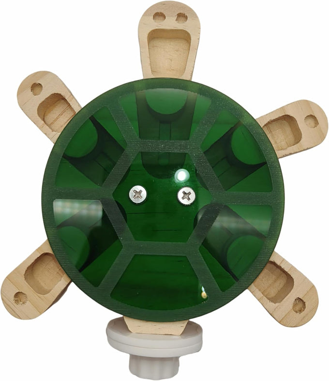 Wooden 5-Drawer Parrot Puzzle Feeder Toy with Acrylic Cover, Green, for Small Pets and Birds