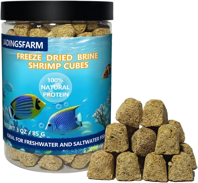 Freeze dried brine shrimp cubes 4.5 oz for tropical fish and marine fish high protein aquatic food