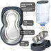 PetSafe Automatic Stainless Steel Bowl Dog and Cat Gravity Food Feeder and Waterer for Small Medium Pets 1 Gallon x 2