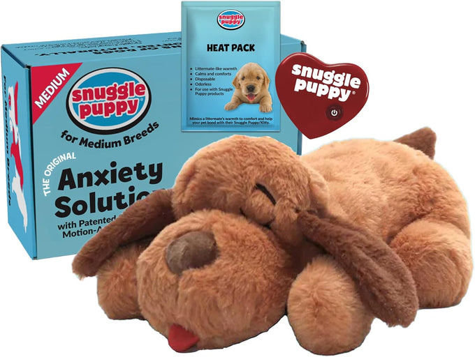 Snuggle Puppy original heartbeat toy biscuit with real-feel pulse & heat pack for puppy anxiety & crate training