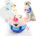 Baborui Rechargeable Interactive Dog Toy in Blue, Jumping Squeaky Toy with Recording and Music Modes for Small to Large Dogs