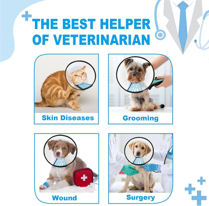 Supet adjustable dog cone collar for large medium small dogs, comfortable pet recovery, Elizabethan neck collar