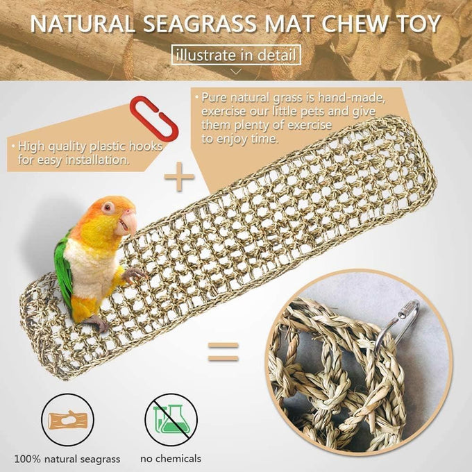bird seagrass mat 30x7 natural grass woven hammock cage accessories for parrots and other birds