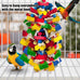 multicolored wooden blocks bird chewing toy parrot cage bite toy for macaws cockatoos african grey and large parrot birds