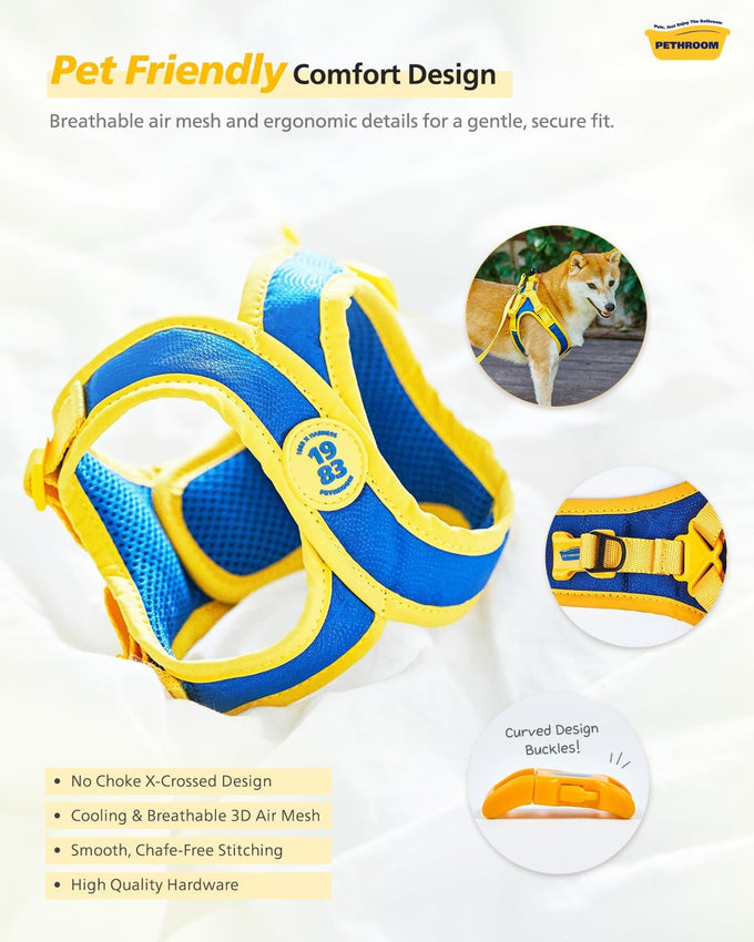Pethroom Comfort-X Dog Harness 2.0 for Small Dogs, Soft Vest, No Choke, Easy On/Off with One-Touch Buckle