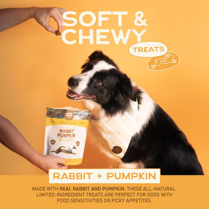 Smart Cookie All Natural Dog Treats - Rabbit & Pumpkin - Training Treats for Dogs & Puppies with Allergies