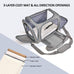 Henkelion grey cat carrier for small to medium pets up to 15lbs, TSA airline approved, soft sided, collapsible, waterproof