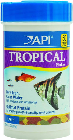 api tropical flakes fish food 1.1-ounce container for tropical community fish