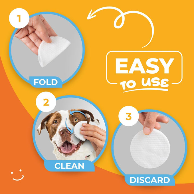 Coconut Hypoallergenic Eye & Face Wipes for Dogs and Cats - 100 Count - Pet Tear Stain Remover