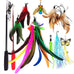 miwoowim 2PCS ultra-long teaser cat toys with 9PCS da bird feather refills, fishing pole toy and feather attachment replacement