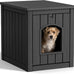 DRATO resin material dog house, multi-functional pet house for small to medium dog, black, medium size