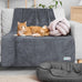 PetAmi waterproof gray dog blanket for medium large dogs, leakproof fleece throw for cats, 40x60 inches sofa couch cover protector