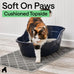 gorilla grip 24x17 gray cat litter box mat, cushioned coil mesh litter trapping mat, scatter control supplies for less mess
