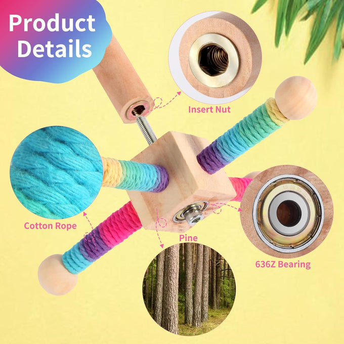 kyouki bird perch toy parakeets toy colorful sisal rope spinning stand medium size