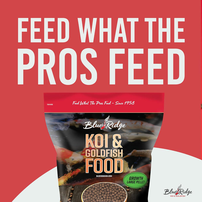 Blue Ridge Koi Fish Food 5lb - Large 3/16 inch Growth Formula for Koi, Goldfish, and Pond Fish