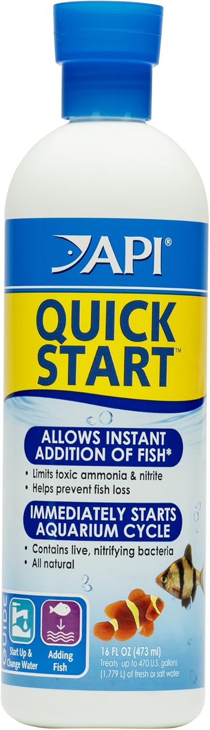 Api Quick Start Freshwater and Saltwater Aquarium Nitrifying Bacteria 4-Ounce Bottle for New Aquariums and Water Changes