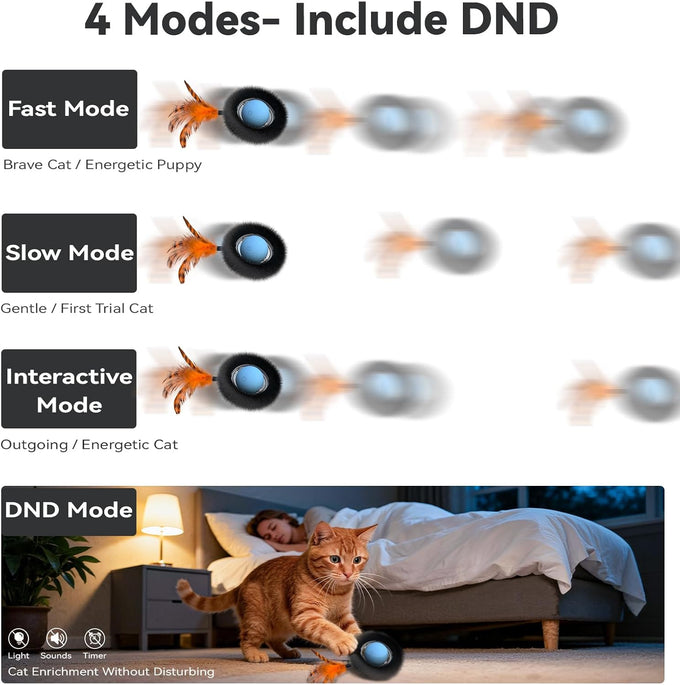starry night interactive cat toy with motion activated ball and 7-hole play mat for indoor cats