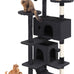 FDW 54 Inch Dark Gray Cat Tree Tower with Sisal Scratching Posts and Condos for Kittens and Adult Cats