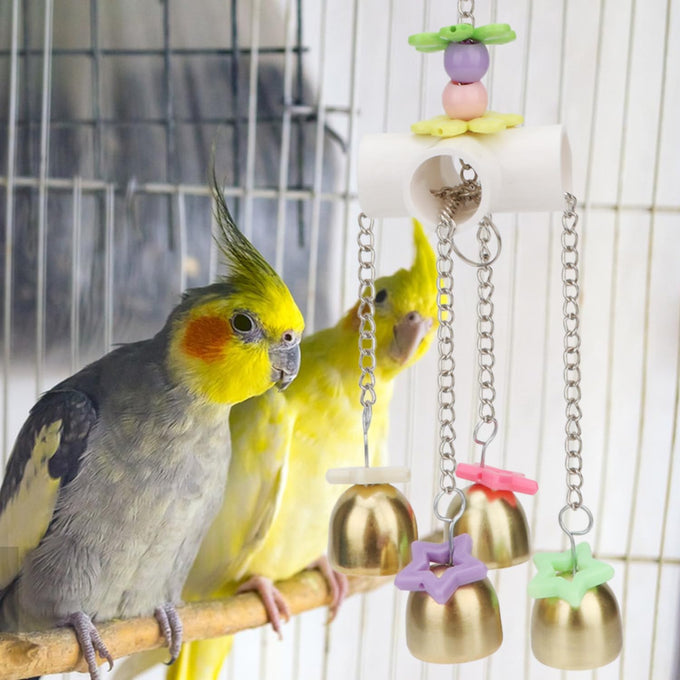Bird Parrot Bells Toy for Budgie Parakeet Cockatiel Conure African Grey Lovebird with Sweet Sound