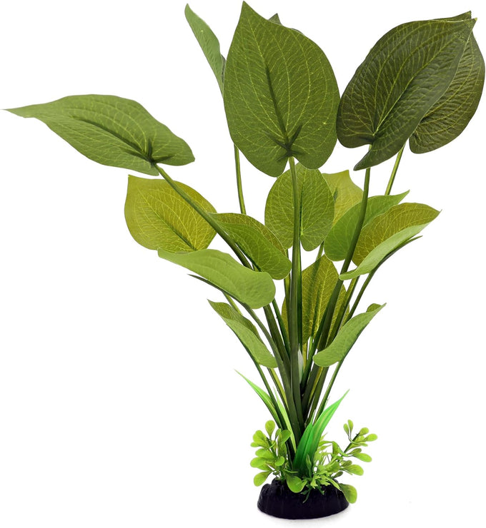 12 inch silk aquarium plants, artificial green decorations for fish tank, aquarium decor 2 pack