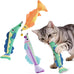 9000mg North American Catnip Floppy Fish Cat Toys for Indoor Cats with Crinkle Sound and Soft Cotton-Free Surface