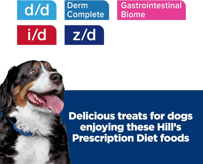 Hill's hypallergenic dog treats, 12 oz, veterinary diet, hydrolyzed protein, omega-3 fatty acids