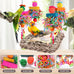 Parakeet bird toys, birdcage stands, and wall seagrass hammocks for lovebirds, cockatiel, budgie, and other small to medium-sized birds