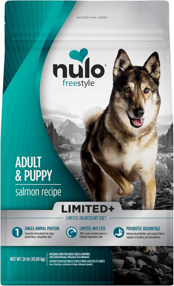 Nulo FreeStyle Limited Ingredient Dry Dog Food - High Protein Salmon Recipe, Natural Grain Free Dog Food for Puppies & Adults, Small, Medium and Large Breed Kibble, 5.5lb Bag