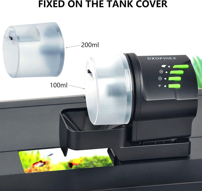 dxophiex wifi fish feeder automatic fish feeder for aquarium and turtle tank with feeding ring
